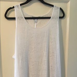 Long, semi sheer white dress